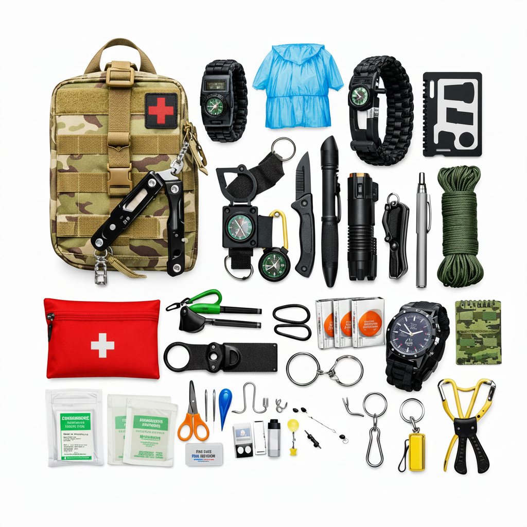 54 Piece Camouflage Survival/Camping Kit