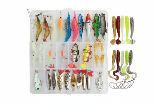 Fishing Lure 49 Pcs Metal and Soft
