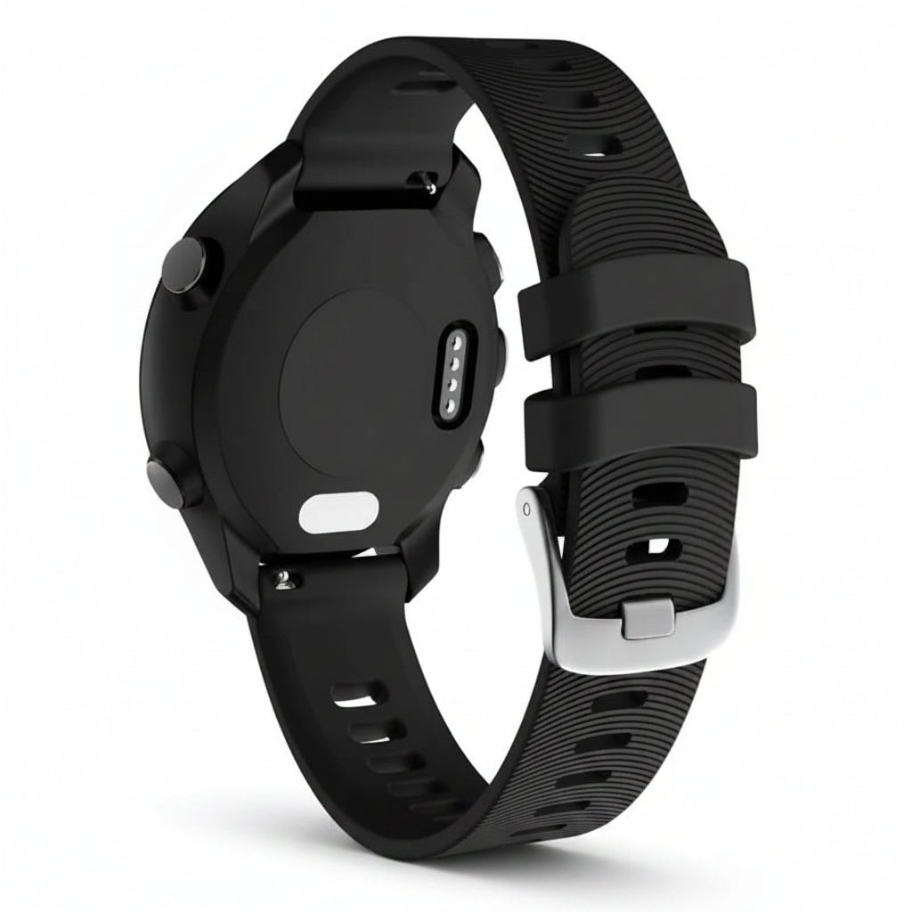 Xtreme Xccessories Waterproof 20mm Silicone Strap for Garmin Forerunner 245 645 Vivoactive 3 Vivomove Venu & More Vivomove Style - Black -