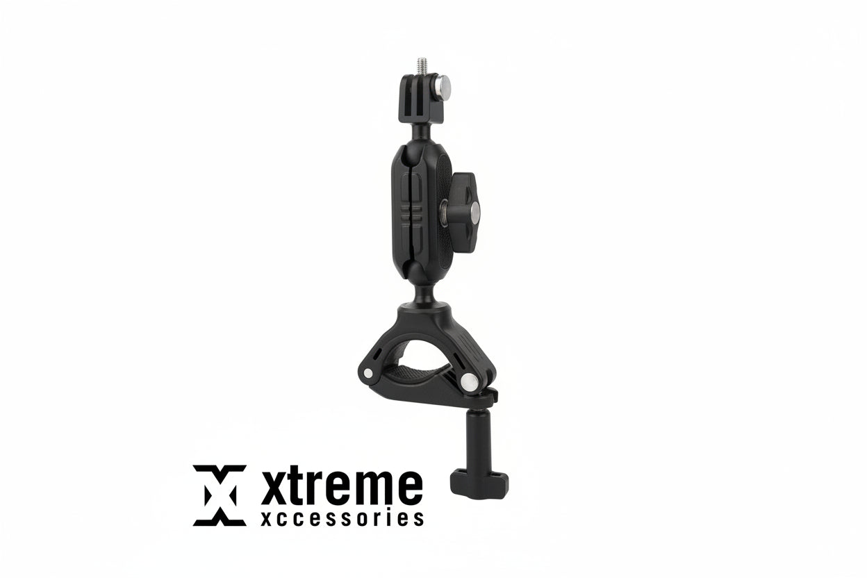 Motorcycle Bicycle Rail Mount Clamp with 360 degree Ball Mount Clip For Gopro Hero 13, 12, 11 ,10, 9, 8, 7, 6 For Phone Action Camera