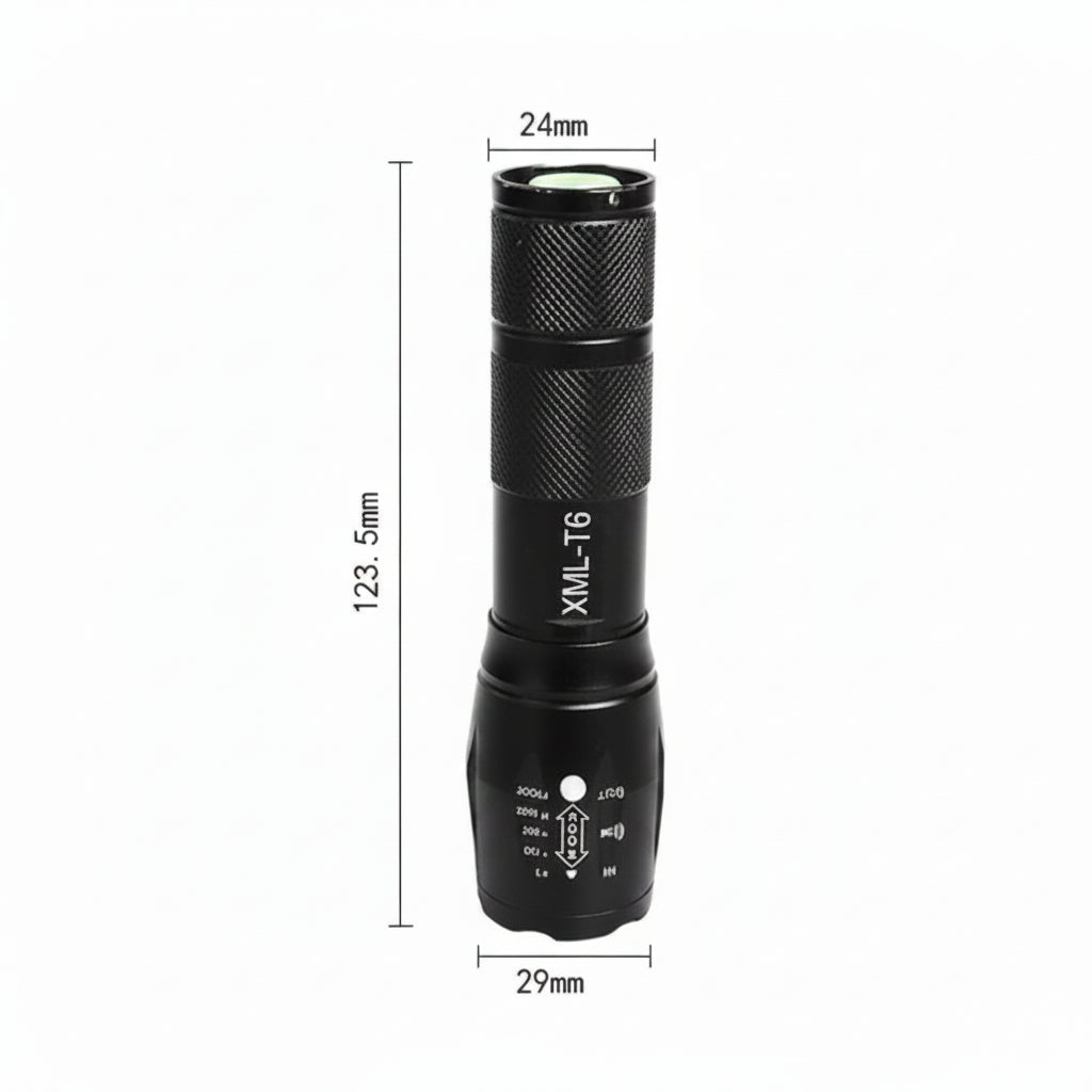 Xtreme XML-T6 Aluminium Zoomable Ultra Compact EDC LED Flashlight Set