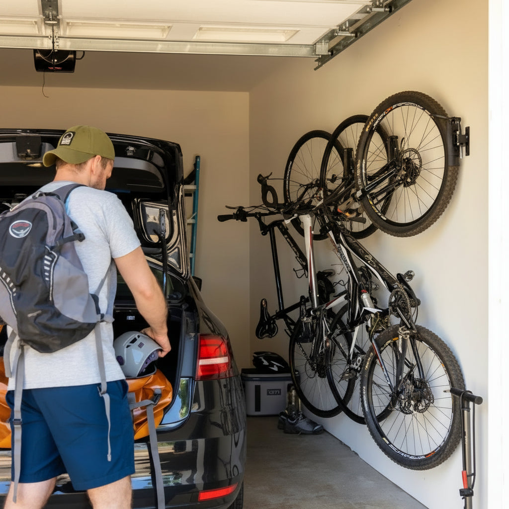 Swivel Bike Wall Mount Rack | Space-Saving Garage Storage