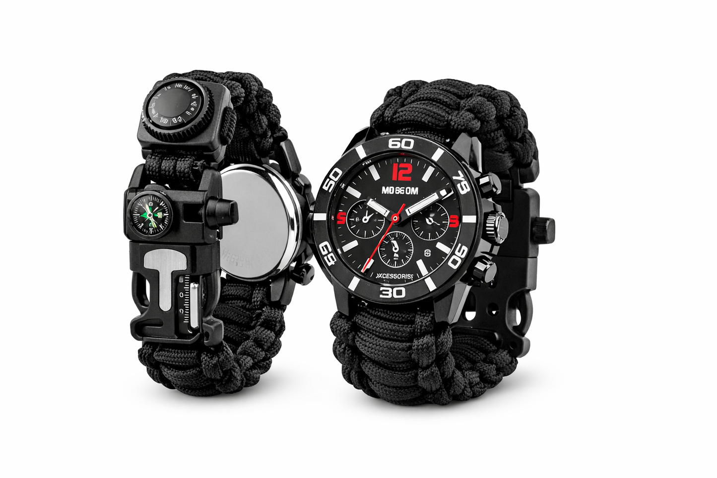 6-in-1 Survival Compass Paracord Watch