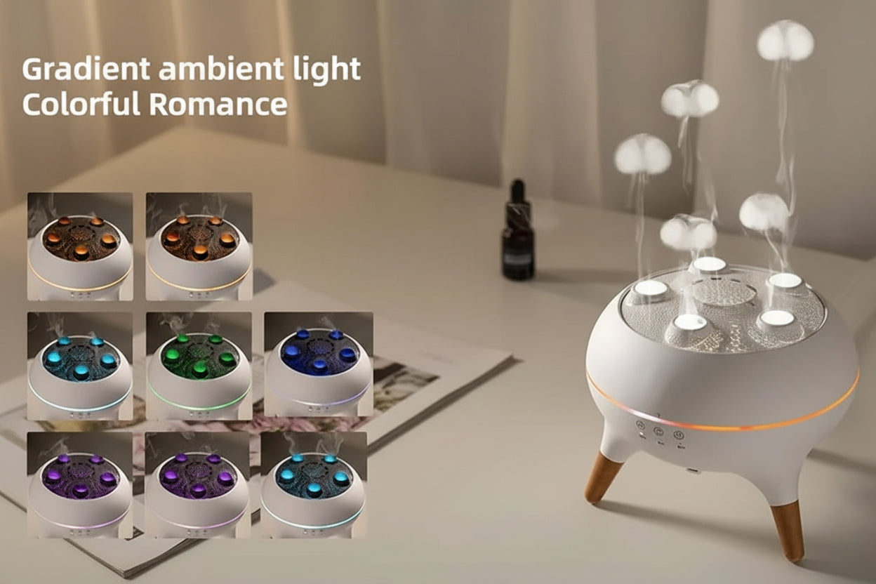 Aromatherapy Humidifier with 7-Color Lights & Remote Control – 250ml Capacity