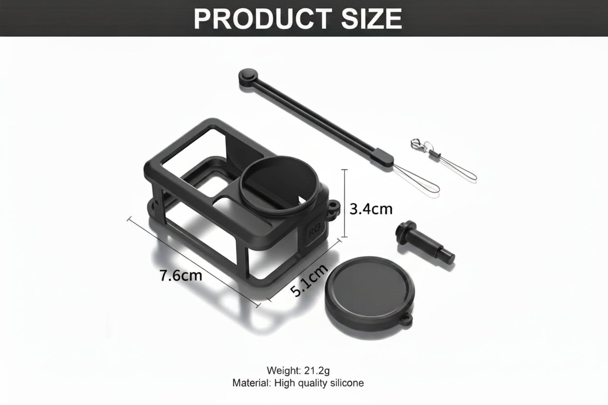 DJI Osmo Action 5 Pro Rubber Silicone Case and Lens Cover