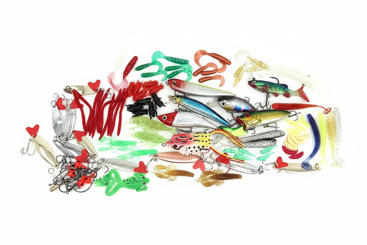 Fishing Lure 111 Pcs Soft and Metal Lure