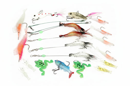 Fishing Lures 19 Piece Metal and Soft Lures