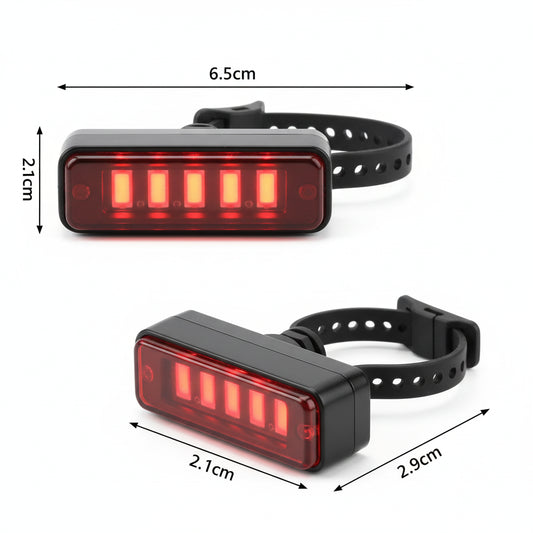 Rechargeable Waterproof Safety Warning Bicycle Light