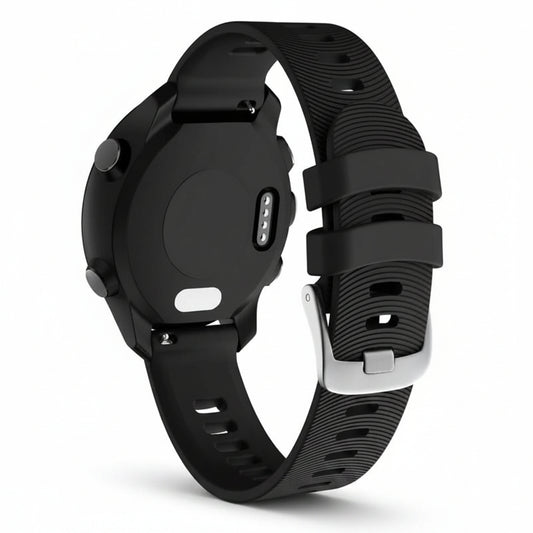 Xtreme Xccessories Waterproof 20mm Silicone Strap for Garmin Forerunner 245 645 Vivoactive 3 Vivomove Venu & More Vivomove Style - Black -