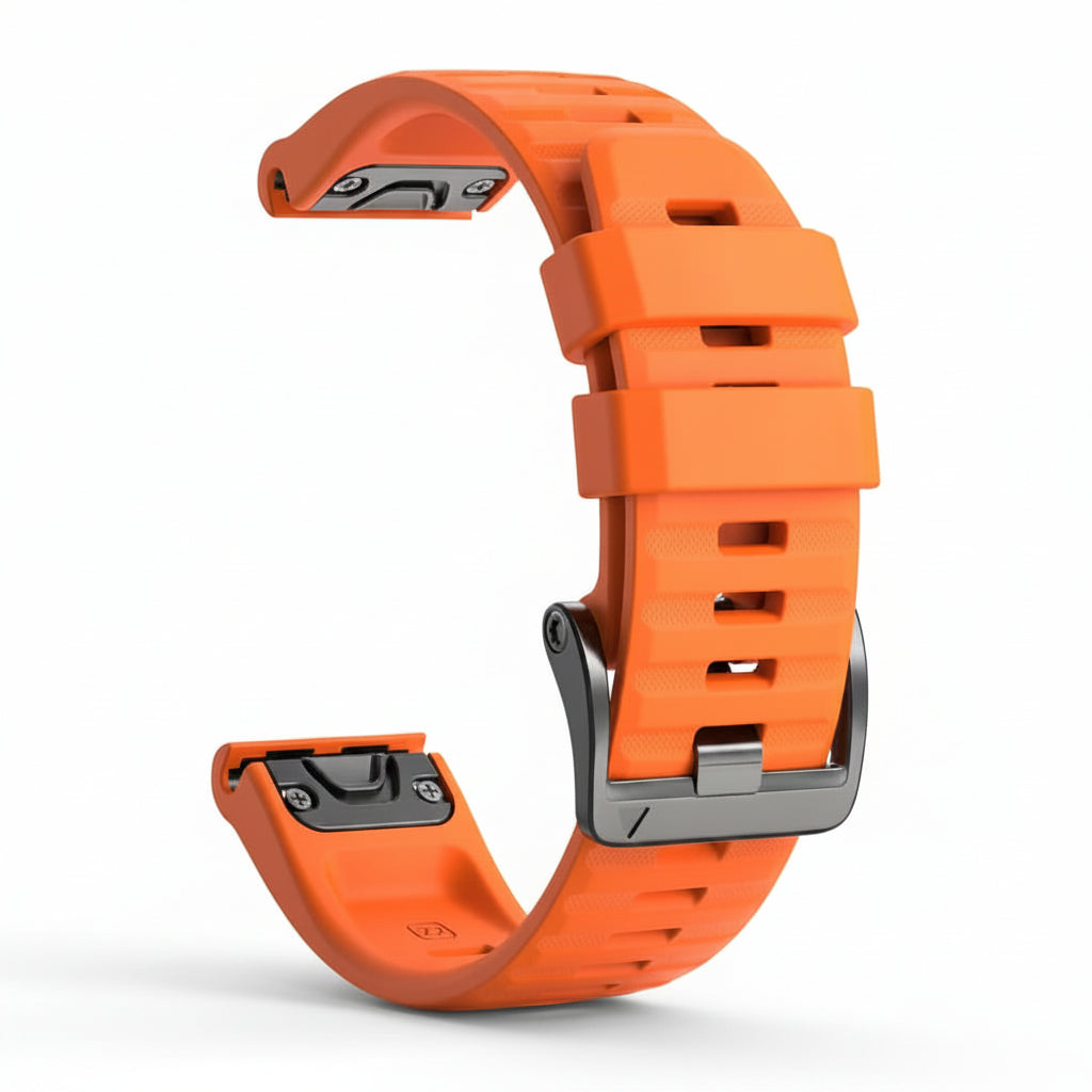 Xtreme Xccessories 22mm Silicone Watch Strap for Garmin - Orange - Watch Straps for Garmin