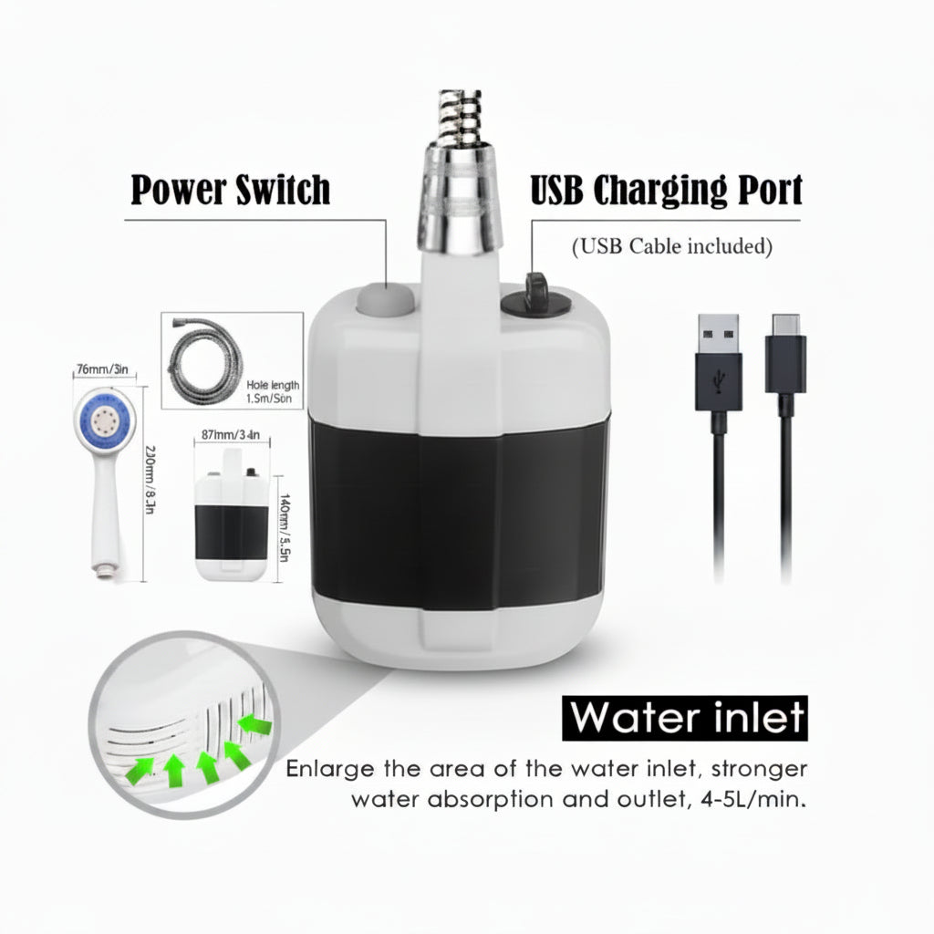 Rechargeable Portable Outdoor Shower