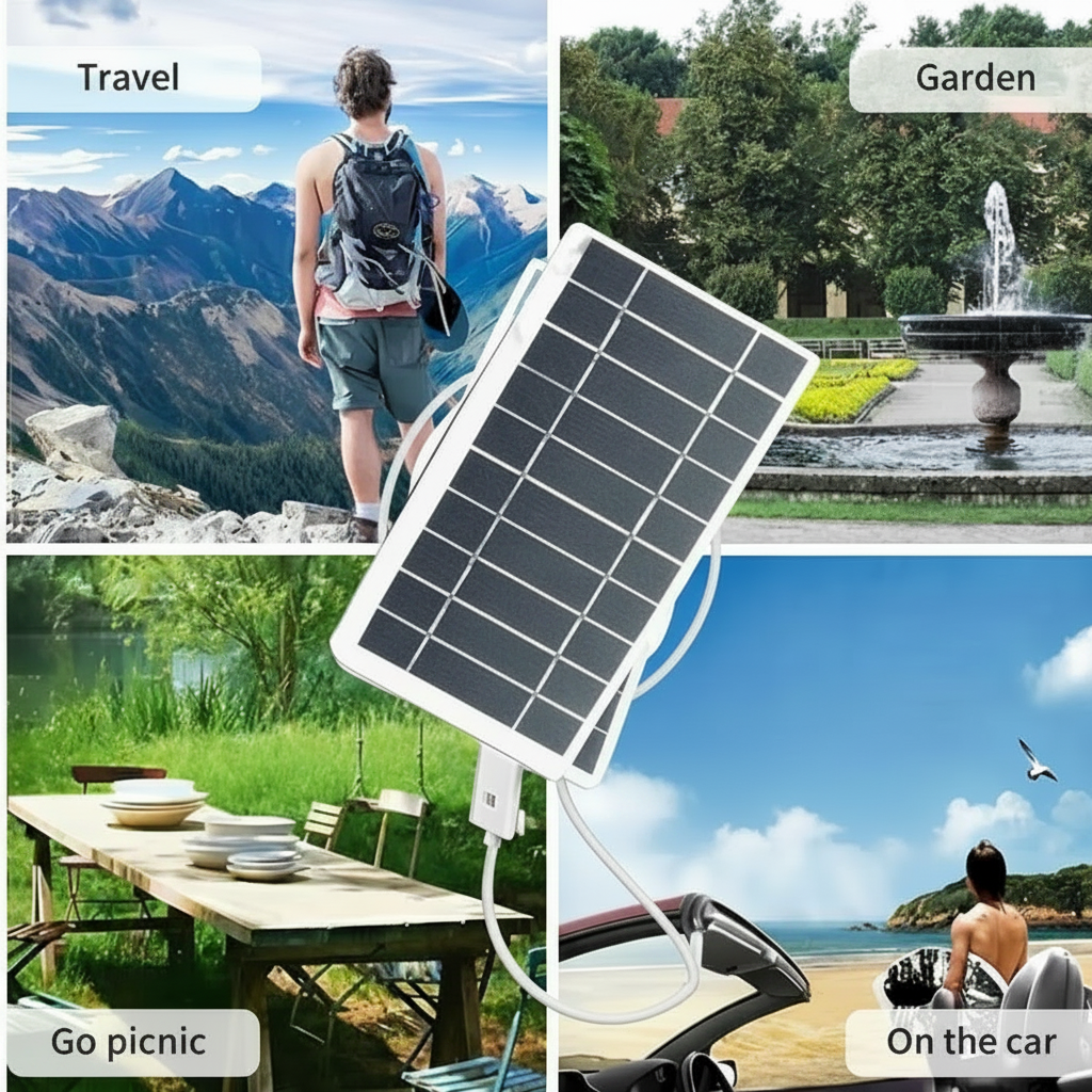 Solar Portable Charging Board Outdoor Waterproof Solar USB Charger