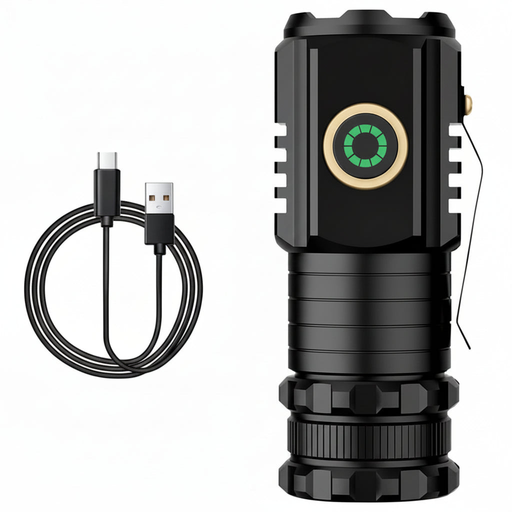 Torch 3x Led Mini Super Bright Rechargeable Flashlight USB 5000 Lumens Magnetic