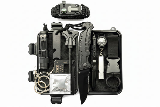 Xtreme 10 Piece Survival Kit (Black) - Survival & Camping Kits